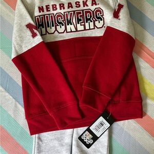Nebraska Cornhuskers Red and Gray Matching Sweatpants Set - 3T